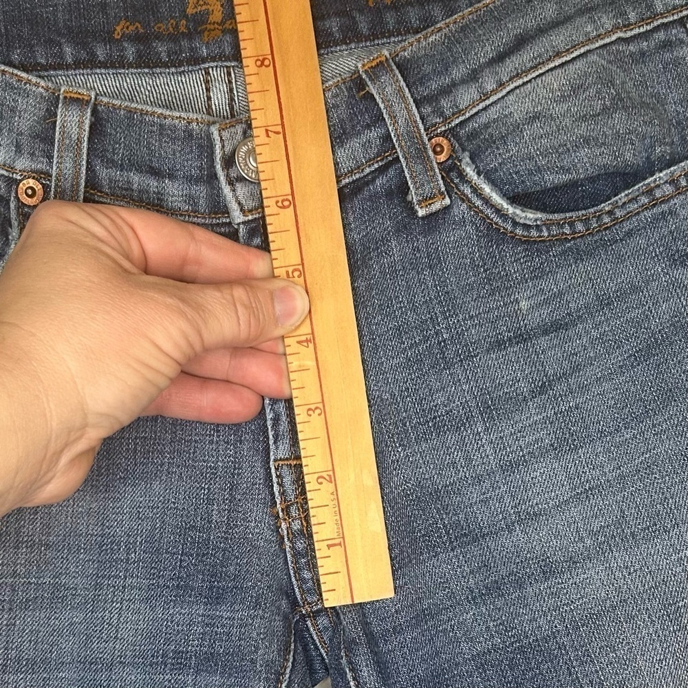 7 For All Mankind Jeans Women’s Size 28 Blue Low Rise Straight Leg 34.5” Inseam - Picture 10 of 13